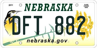 NE license plate DFT882