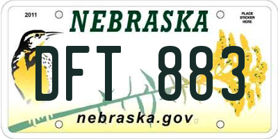 NE license plate DFT883