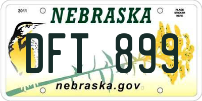 NE license plate DFT899