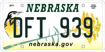 NE license plate DFT939