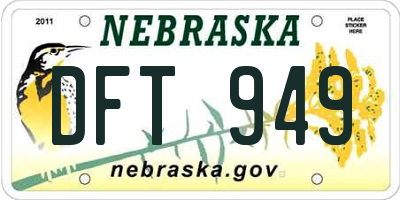 NE license plate DFT949