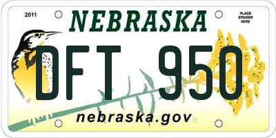 NE license plate DFT950