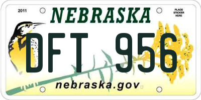 NE license plate DFT956