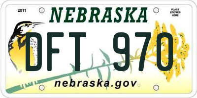 NE license plate DFT970