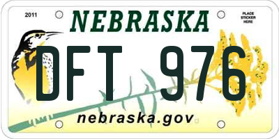 NE license plate DFT976