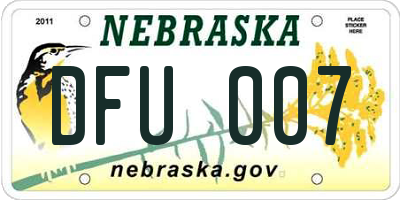 NE license plate DFU007