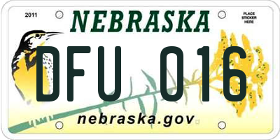 NE license plate DFU016