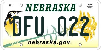 NE license plate DFU022