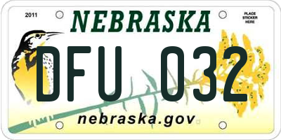 NE license plate DFU032