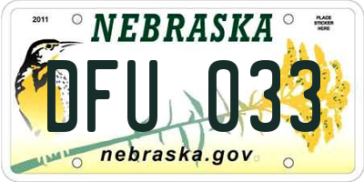 NE license plate DFU033