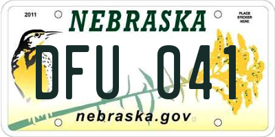 NE license plate DFU041