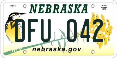 NE license plate DFU042