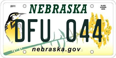 NE license plate DFU044