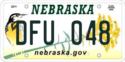 NE license plate DFU048