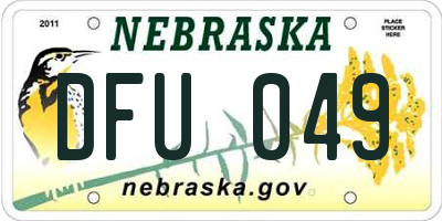 NE license plate DFU049