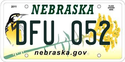 NE license plate DFU052