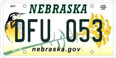 NE license plate DFU053