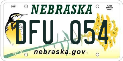 NE license plate DFU054