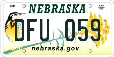 NE license plate DFU059