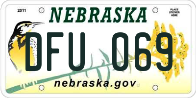NE license plate DFU069