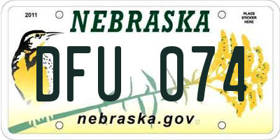 NE license plate DFU074