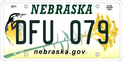 NE license plate DFU079