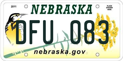 NE license plate DFU083