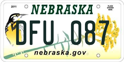 NE license plate DFU087