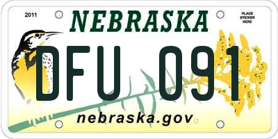 NE license plate DFU091