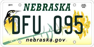 NE license plate DFU095