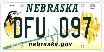 NE license plate DFU097