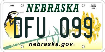 NE license plate DFU099