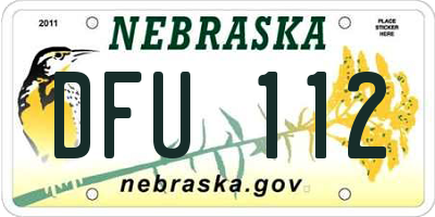 NE license plate DFU112