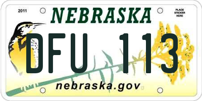 NE license plate DFU113