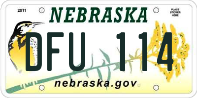 NE license plate DFU114