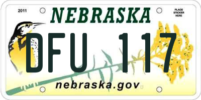 NE license plate DFU117