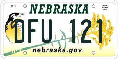 NE license plate DFU121