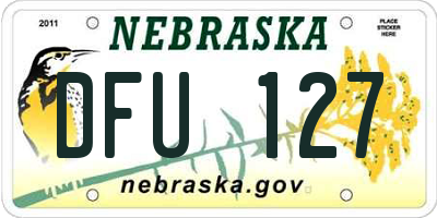 NE license plate DFU127