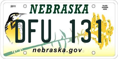 NE license plate DFU131