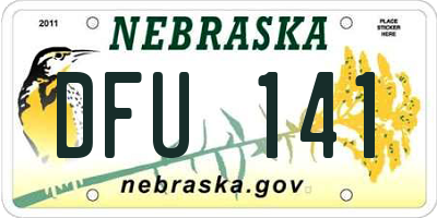 NE license plate DFU141