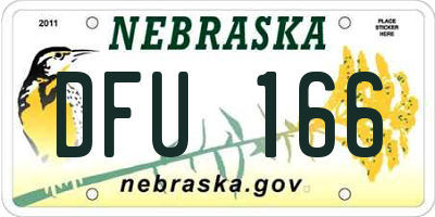 NE license plate DFU166