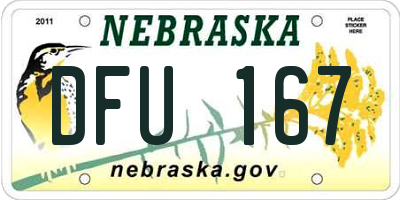 NE license plate DFU167