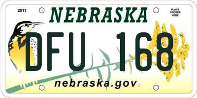 NE license plate DFU168