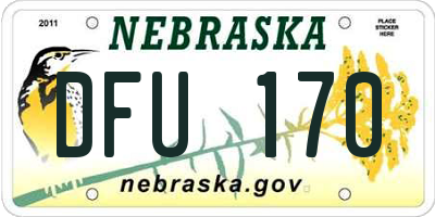 NE license plate DFU170