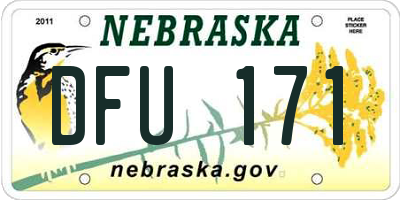NE license plate DFU171