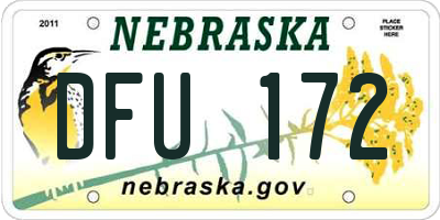 NE license plate DFU172