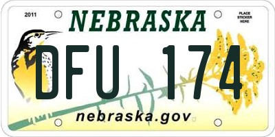 NE license plate DFU174