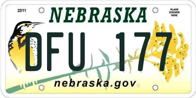 NE license plate DFU177
