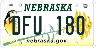NE license plate DFU180