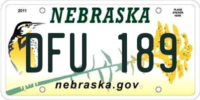 NE license plate DFU189